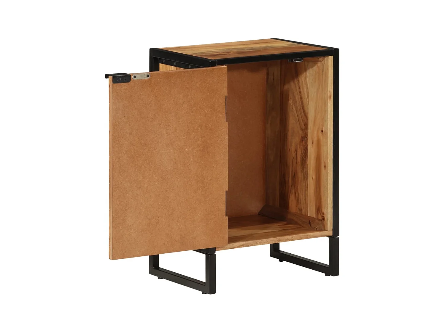 Badkamerkast van massief acaciahout en ijzer