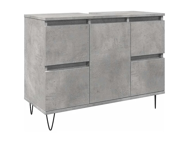 Mobile bagno grigio cemento 80x33x60cm in legno ingegnerizzato