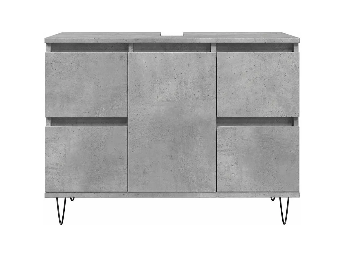 Betongrijs badkamermeubel 80x33x60cm bewerkt hout