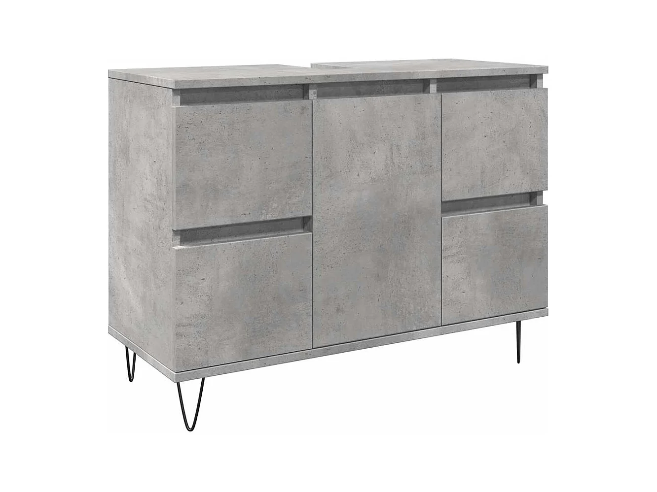 Armoire salle de bain gris béton 80x33x60cm bois d'ingénierie