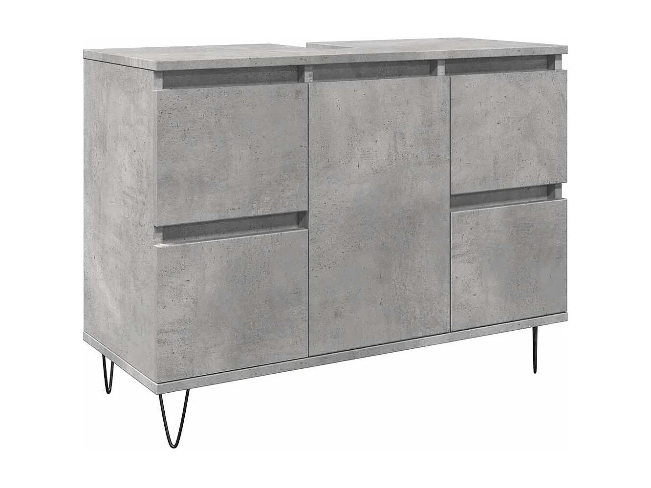 Armoire salle de bain gris béton 80x33x60cm bois d'ingénierie