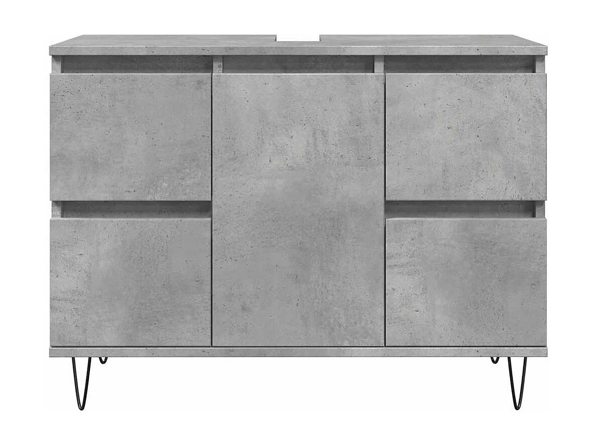 Armoire salle de bain gris béton 80x33x60cm bois d'ingénierie