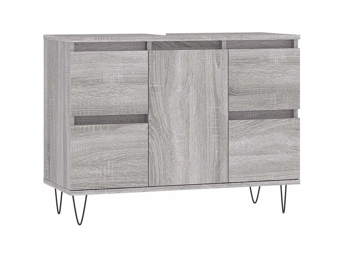 Mueble de baño Sonoma gris 80x33x60 cm madera de ingeniería