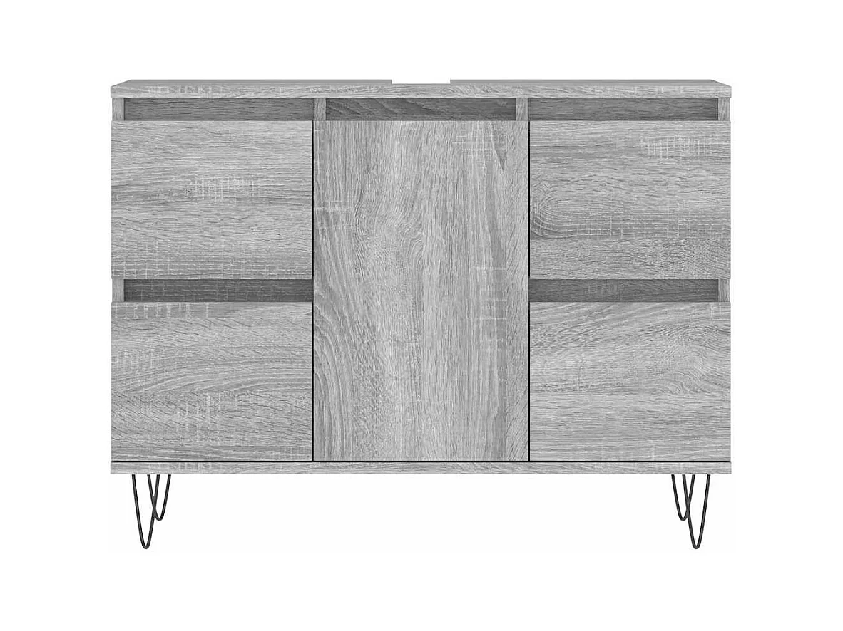Mueble de baño Sonoma gris 80x33x60 cm madera de ingeniería