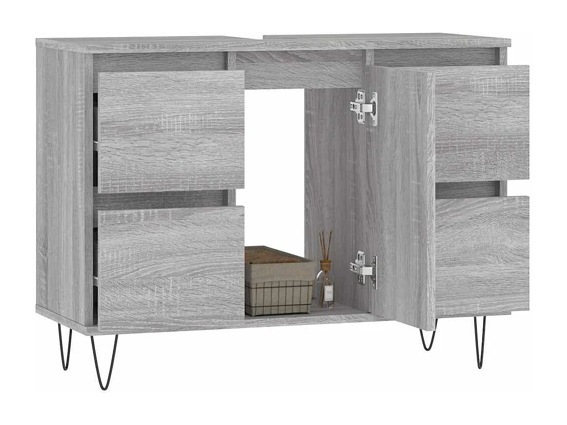 Mueble de baño Sonoma gris 80x33x60 cm madera de ingeniería