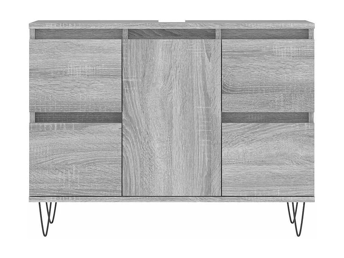 Mueble de baño Sonoma gris 80x33x60 cm madera de ingeniería