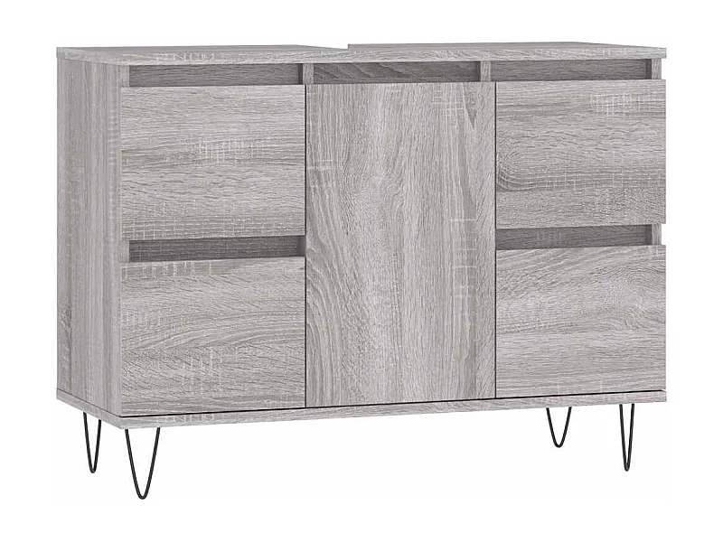 Mueble de baño Sonoma gris 80x33x60 cm madera de ingeniería