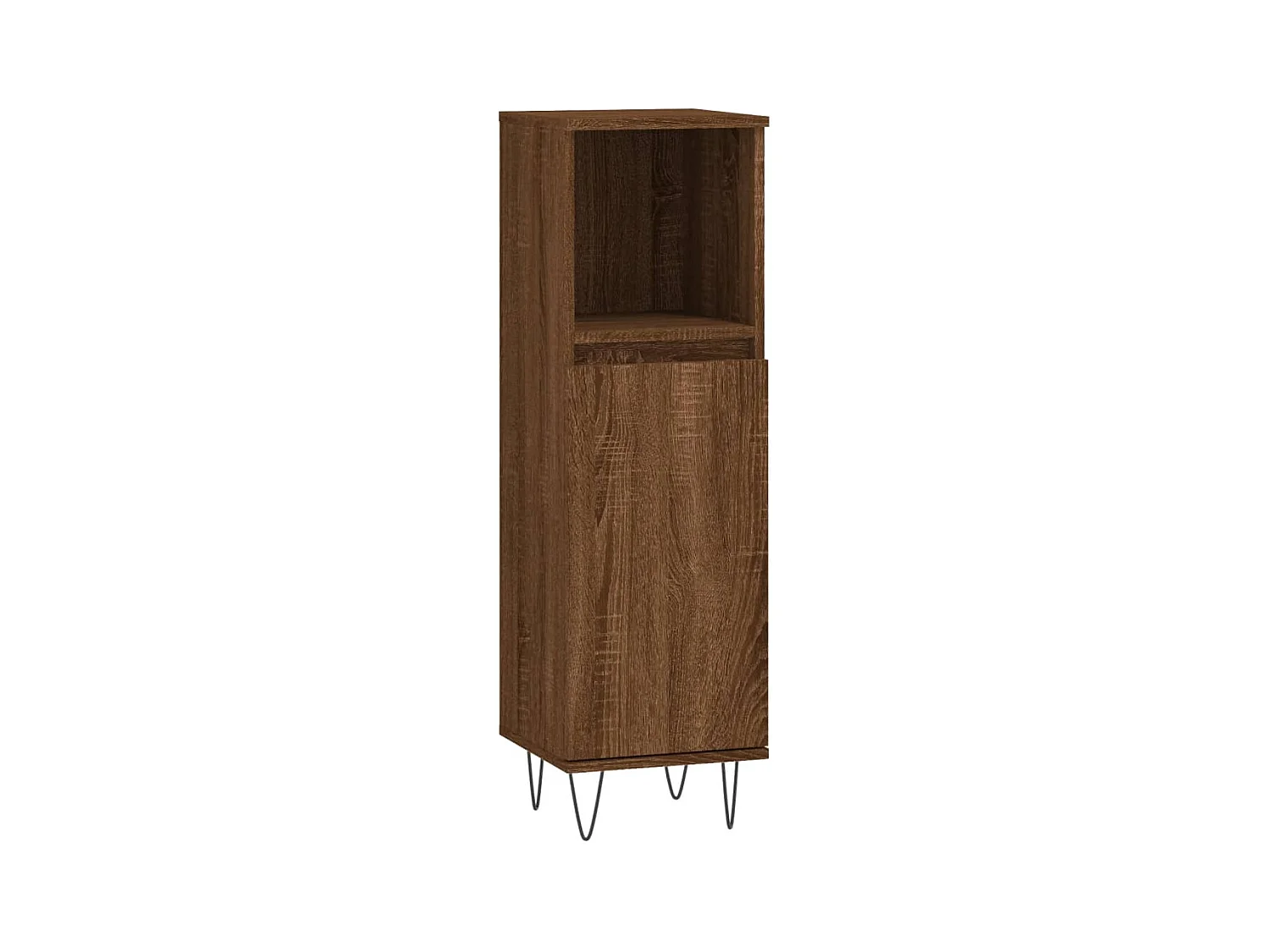 Badkamerkast bruin eiken 30x30x100 cm bewerkt hout