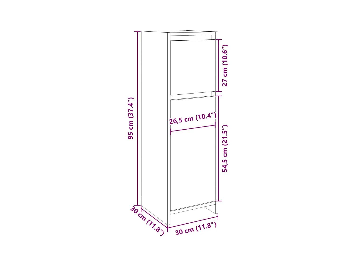 Badkamerkast Sonoma eiken 30x30x95 cm Spaanplaat