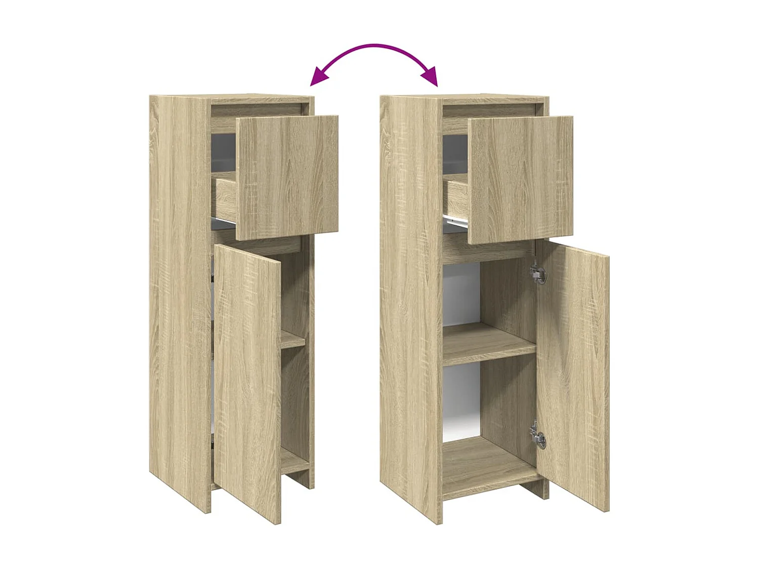 Mueble de baño roble Sonoma 30x30x95 cm Aglomerado