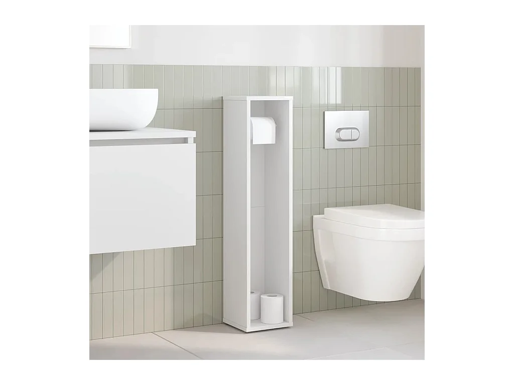 Badkamerkast met witte rolhouder 20,5x20x90 cm