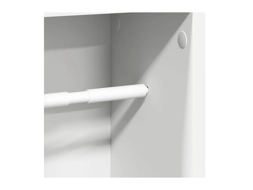 Meuble de salle de bain avec porte-rouleau blanc 20,5x20x90 cm
