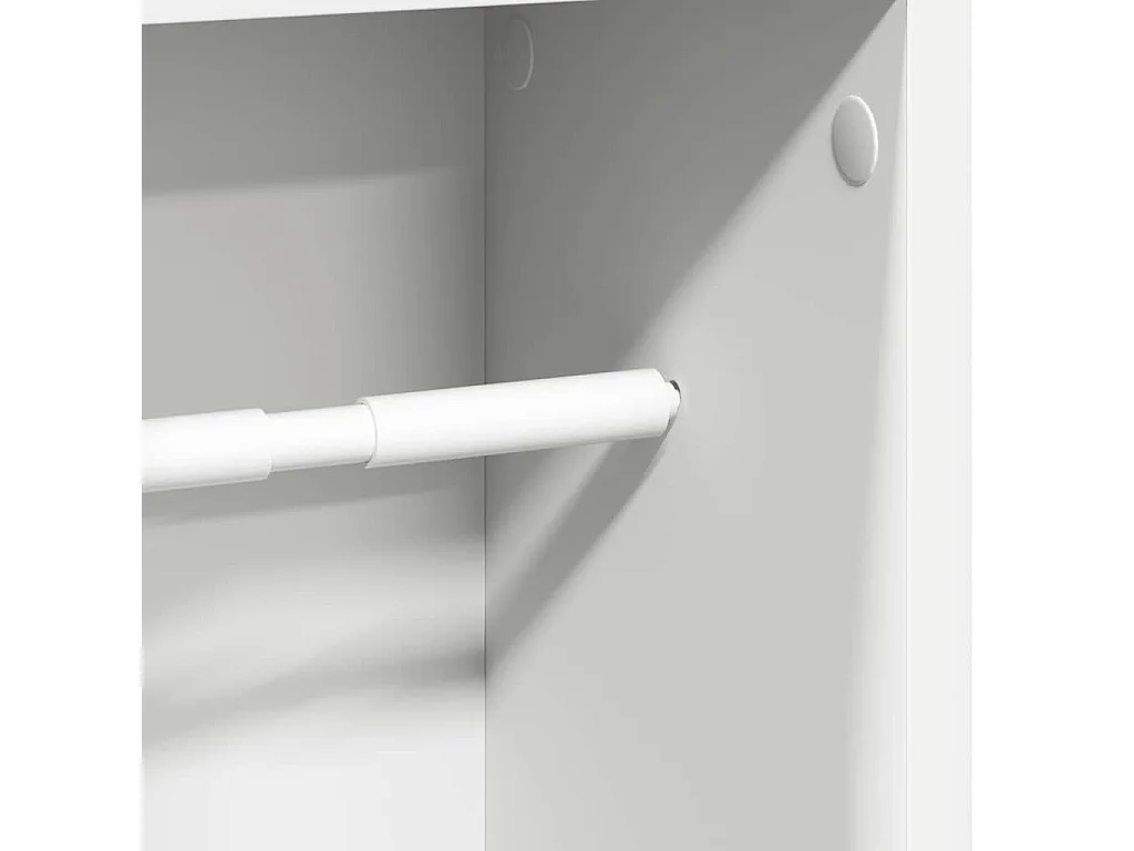 Meuble de salle de bain avec porte-rouleau blanc 20,5x20x90 cm