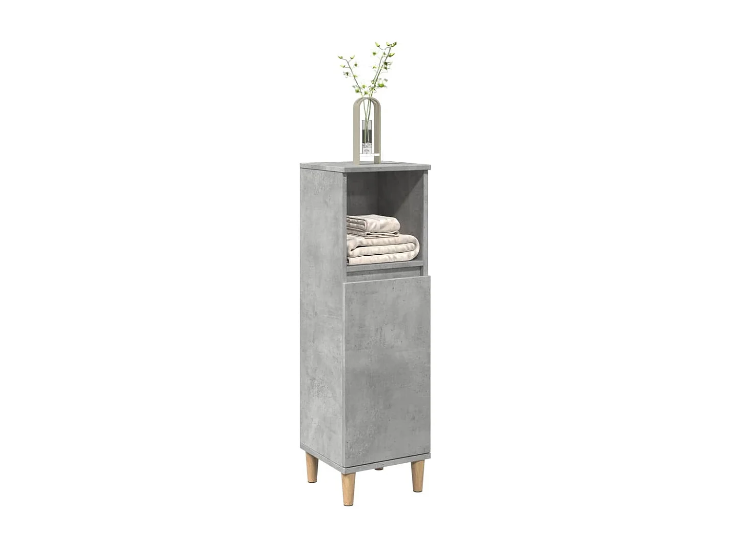 Armoire de salle de bain gris béton 30x30x100 cm