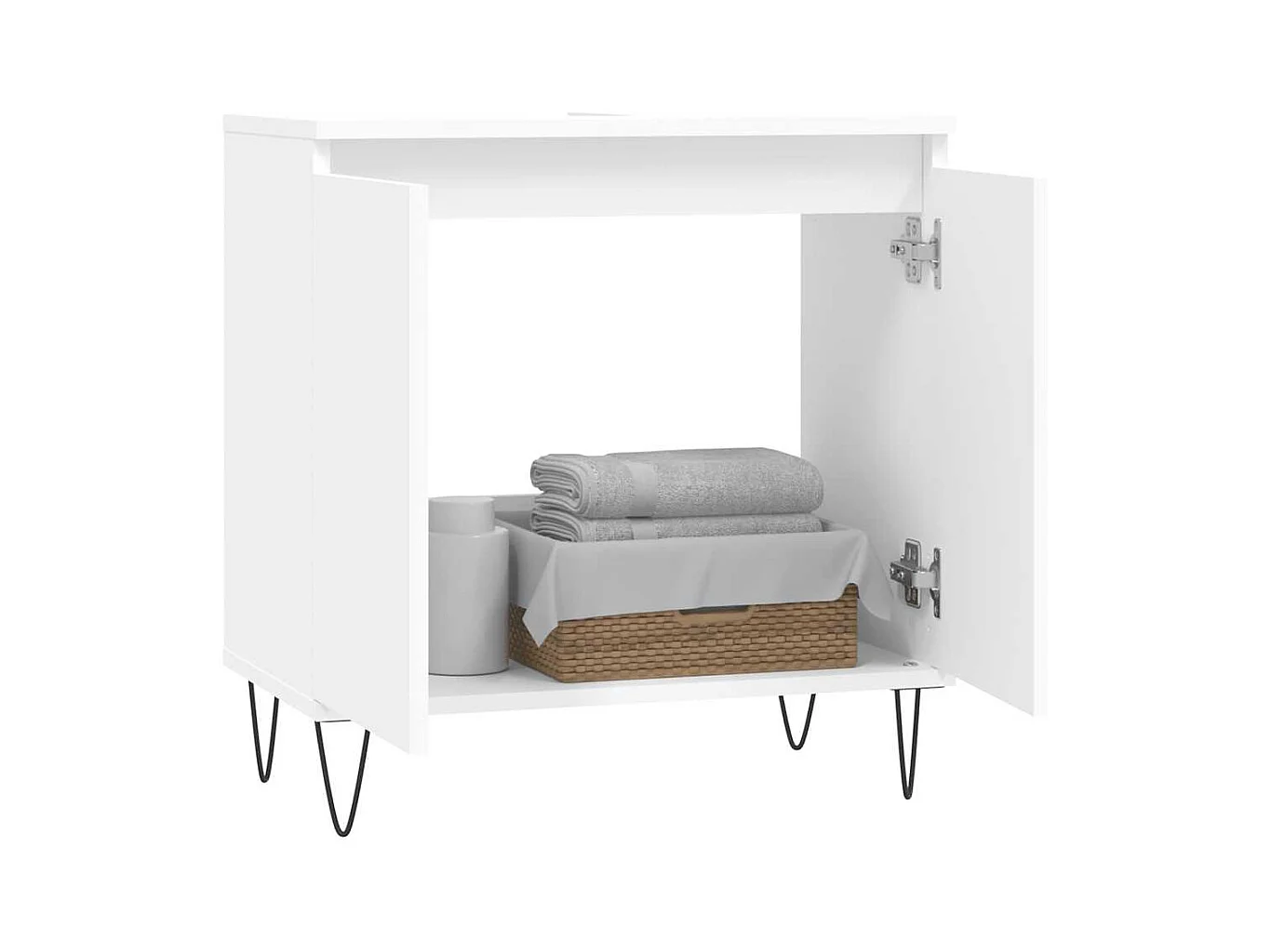 Witte badkamerkast 58x33x60 cm van bewerkt hout