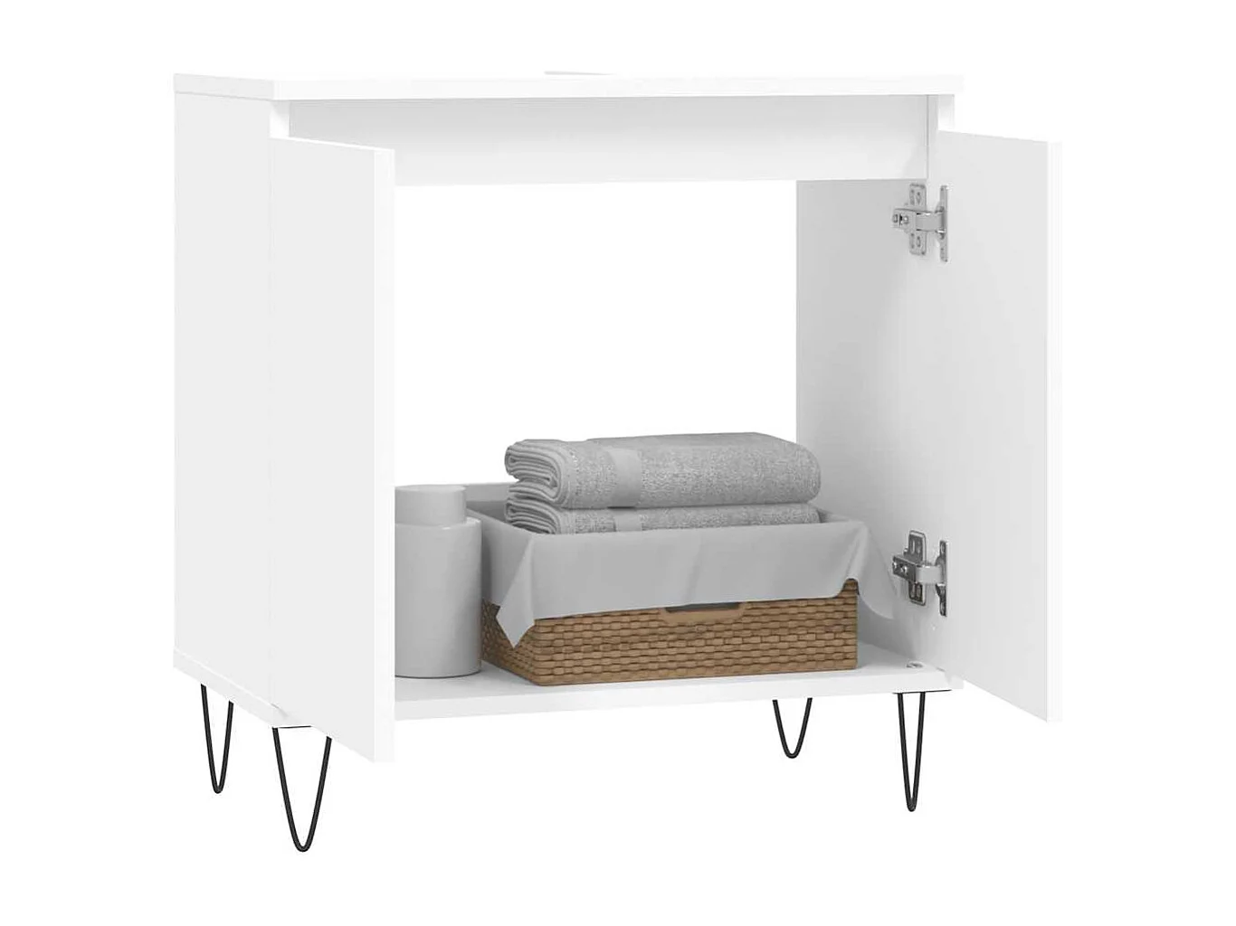 Mobile bagno bianco 58x33x60 cm in legno ingegnerizzato