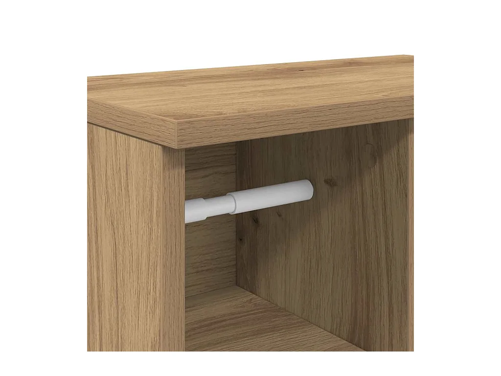 Meuble de salle de bain avec porte-rouleau chêne artisanal