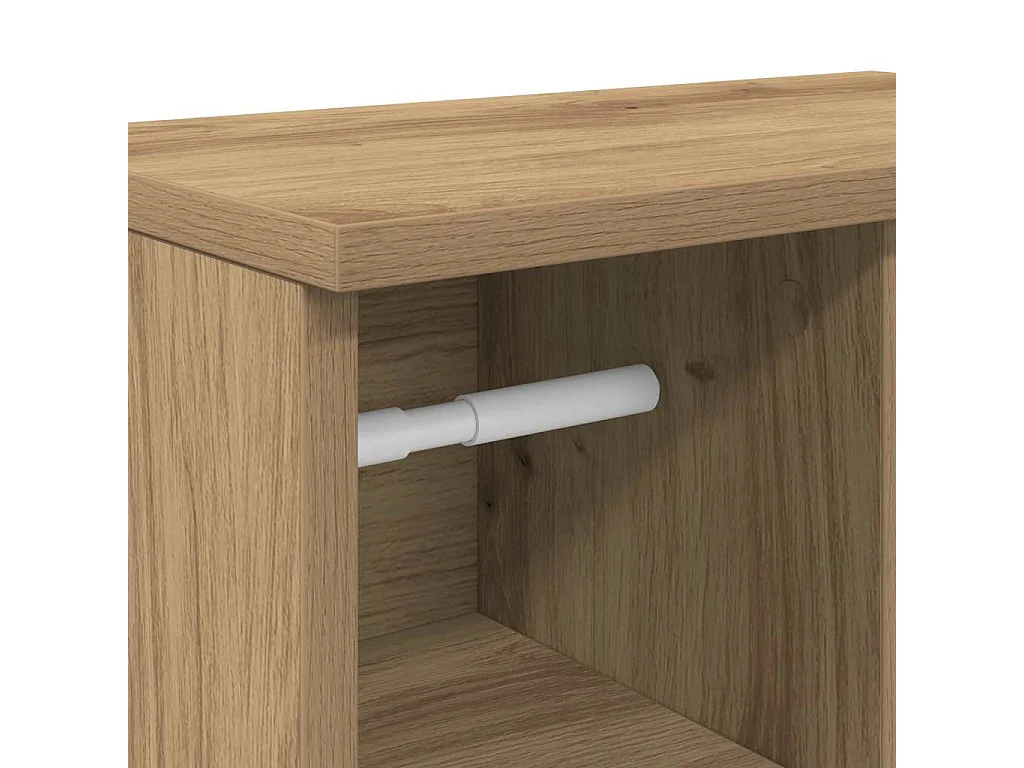 Meuble de salle de bain avec porte-rouleau chêne artisanal