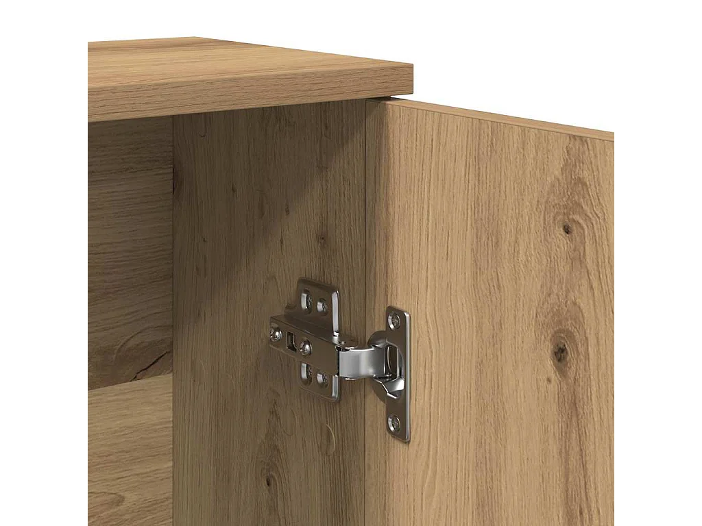 Meuble de salle de bain avec porte-rouleau chêne artisanal