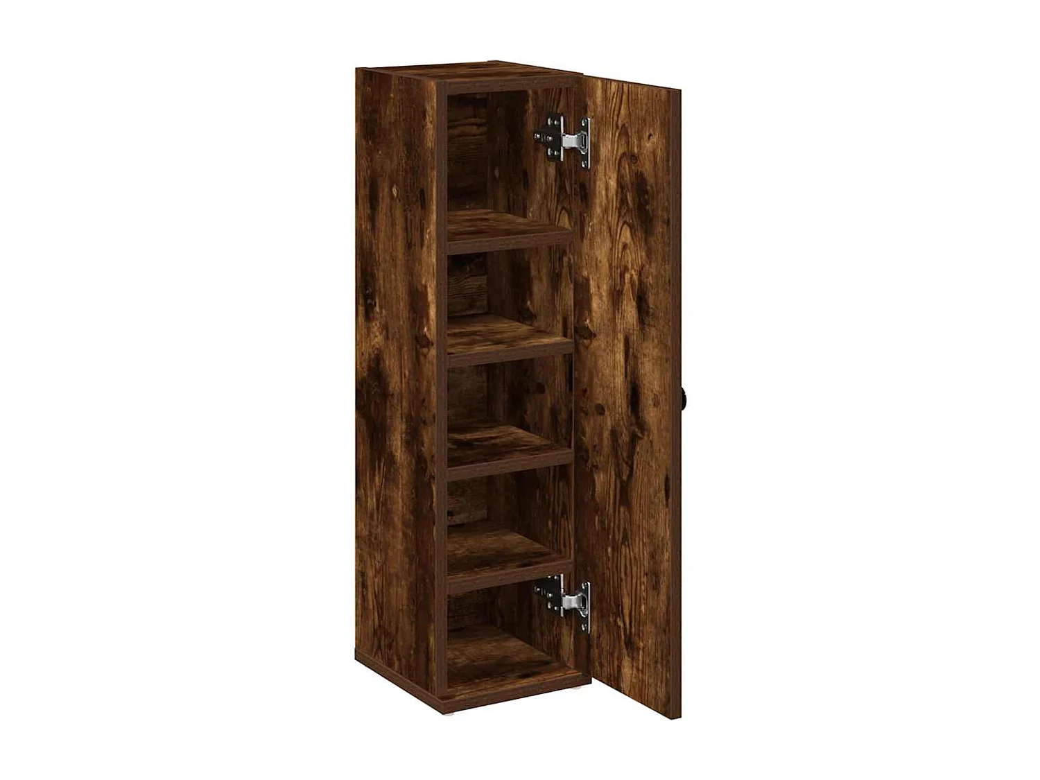 Meuble de salle de bain avec porte-rouleau chêne fumé