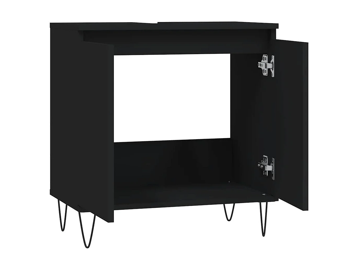 Zwarte badkamerkast 58x33x60 cm bewerkt hout