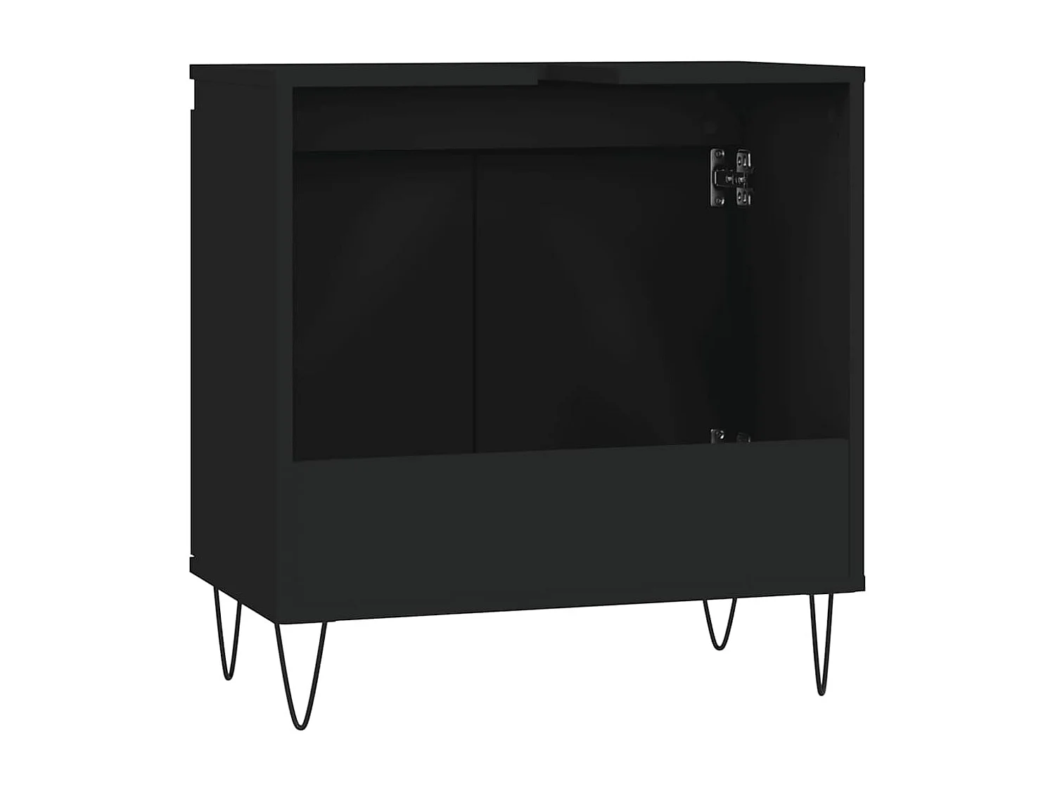 Mueble de baño negro 58x33x60 cm madera contrachapada