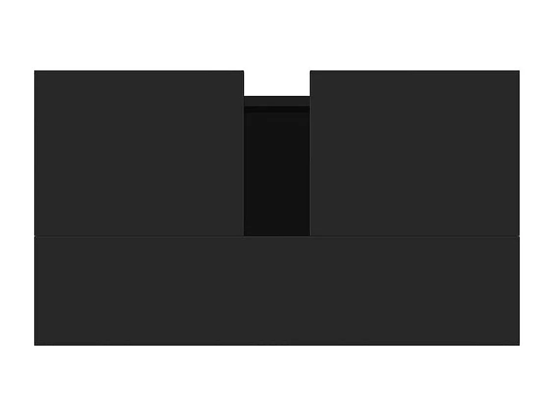 Mueble de baño negro 58x33x60 cm madera contrachapada