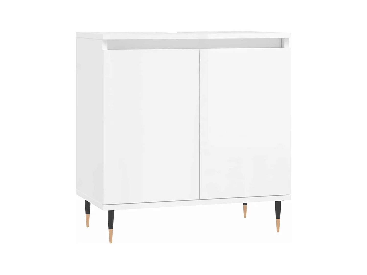 Badkamermeubel in glanzend wit 58x33x60 cm bewerkt hout