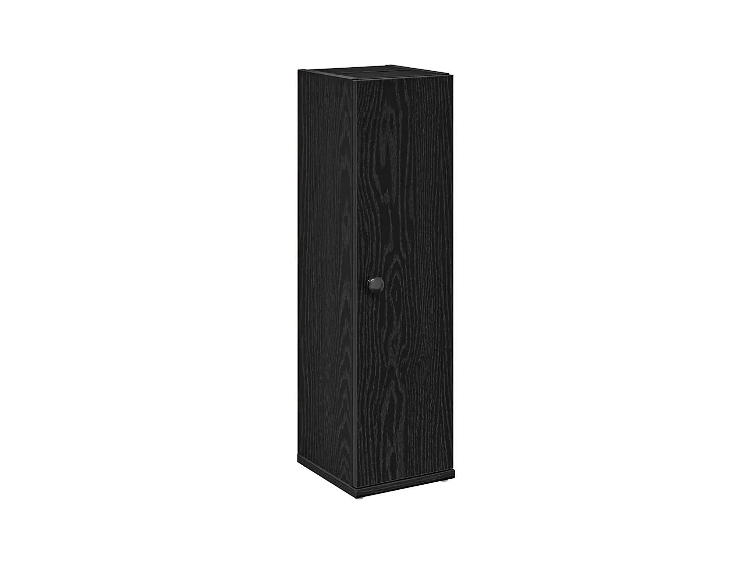Meuble de salle de bain avec porte-rouleau noir 20,5x22x72 cm