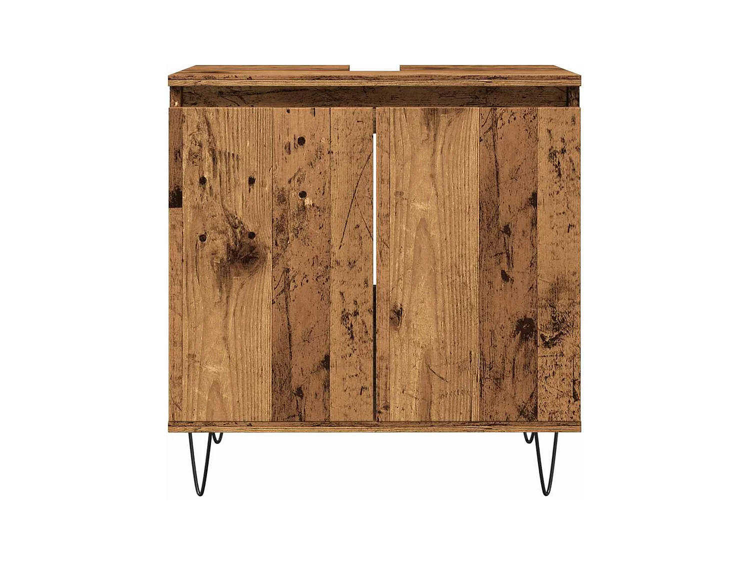 Badkamerkast oud hout 58x33x60 cm bewerkt hout