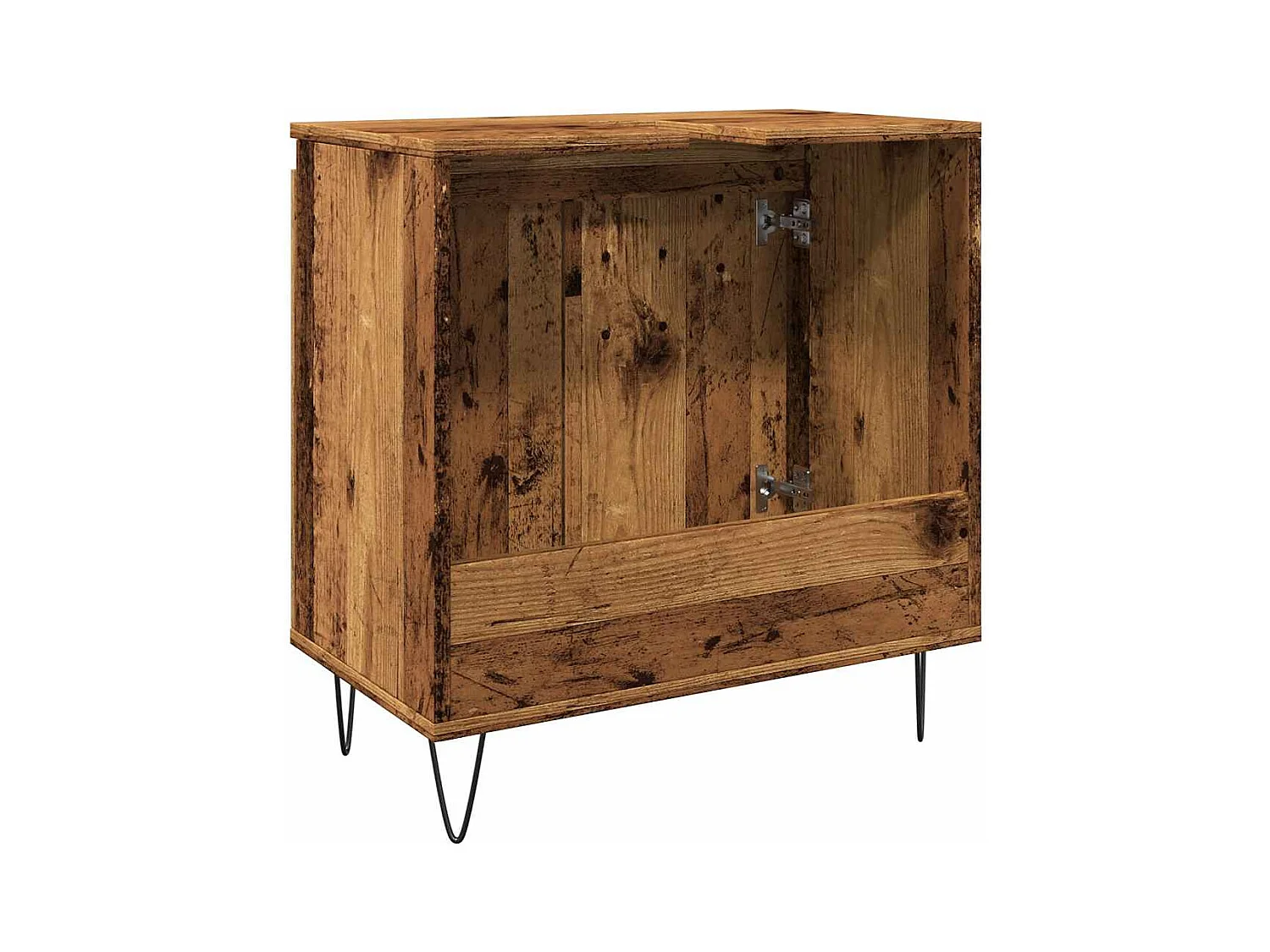 Badkamerkast oud hout 58x33x60 cm bewerkt hout