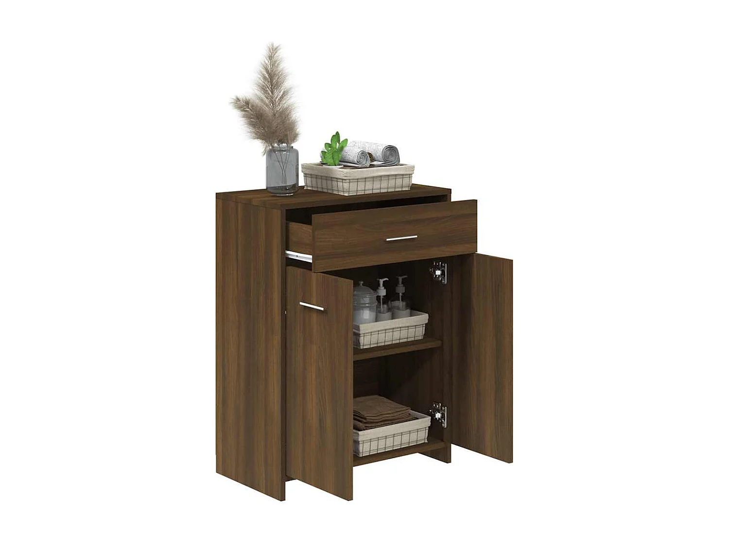 Mobile bagno Rovere marrone 60x33x80 cm Legno composito