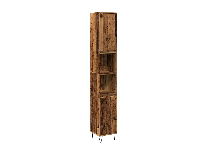 Armoire de salle de bain vieux bois 30x30x190cm bois ingénierie