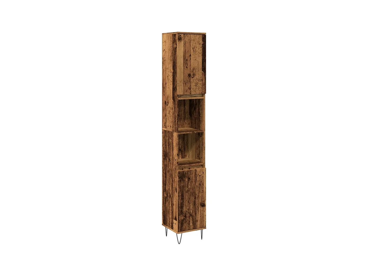 Badkamerkast oud hout 30x30x190cm bewerkt hout