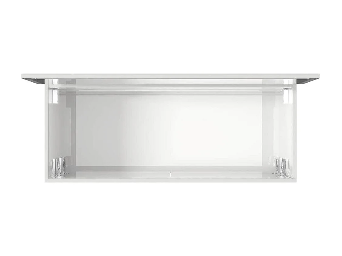 Mobile da bagno con specchio in legno ingegnerizzato bianco lucido