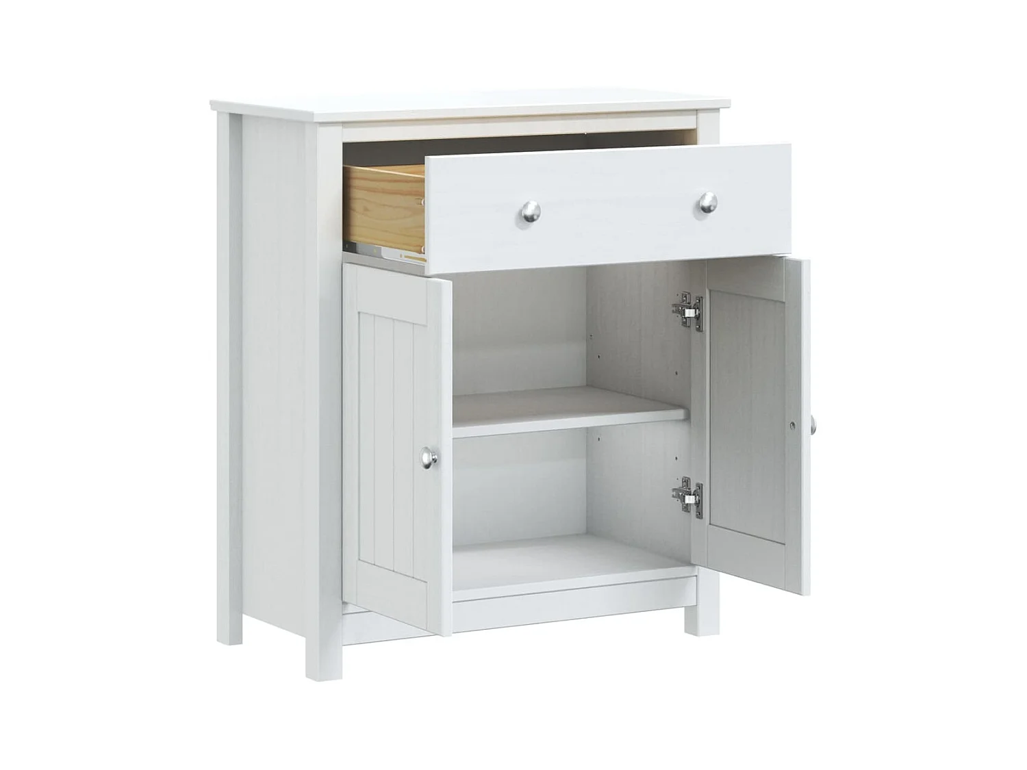 Armoire de salle de bain BERG blanc 69,5x34x80 cm pin massif