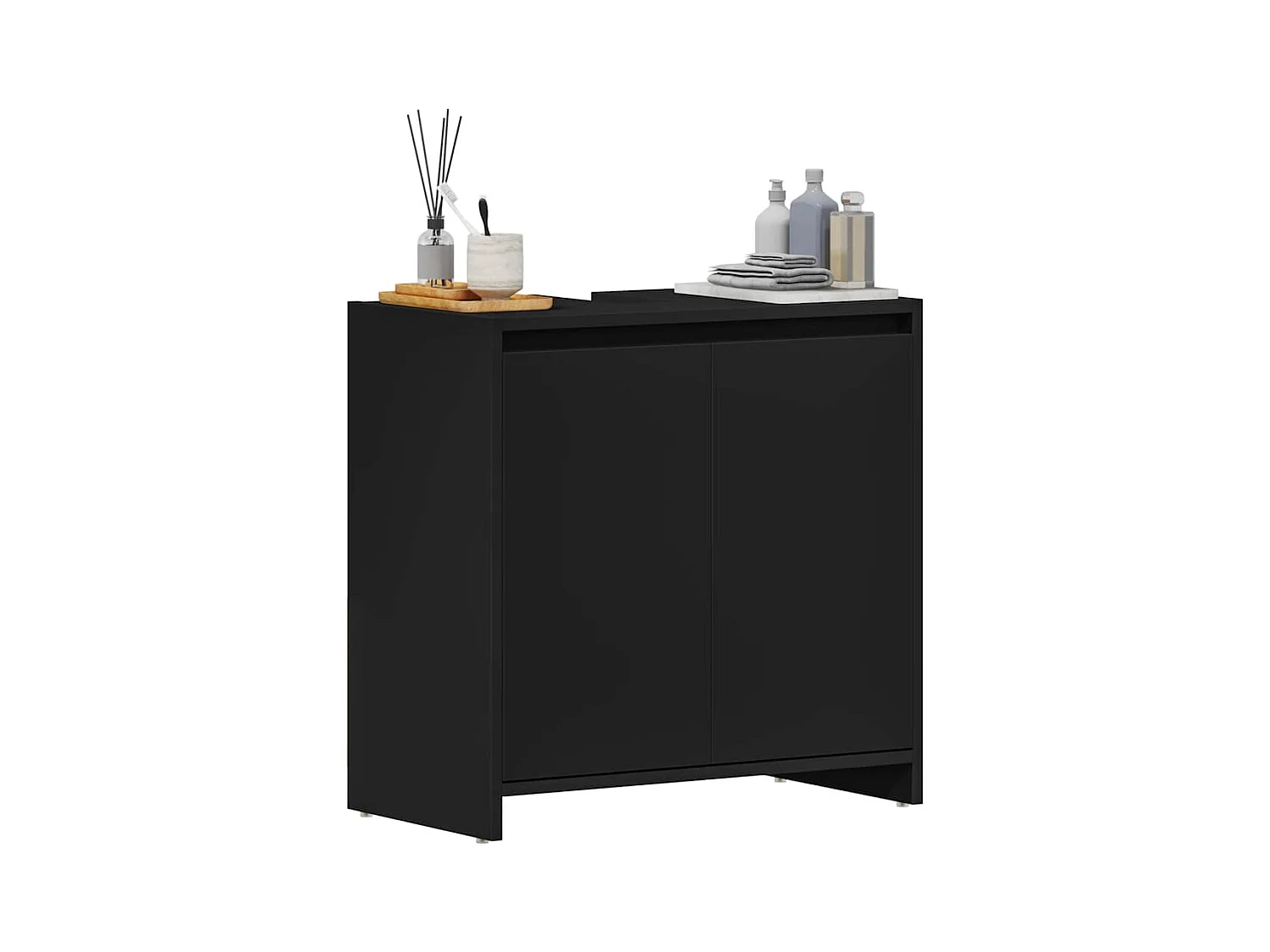 Zwarte badkamerkast 60x33x61 cm Technisch hout