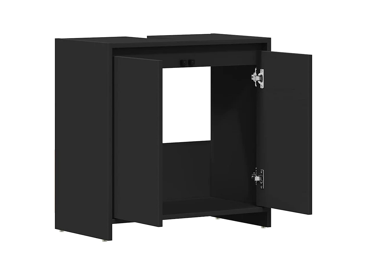 Zwarte badkamerkast 60x33x61 cm Technisch hout