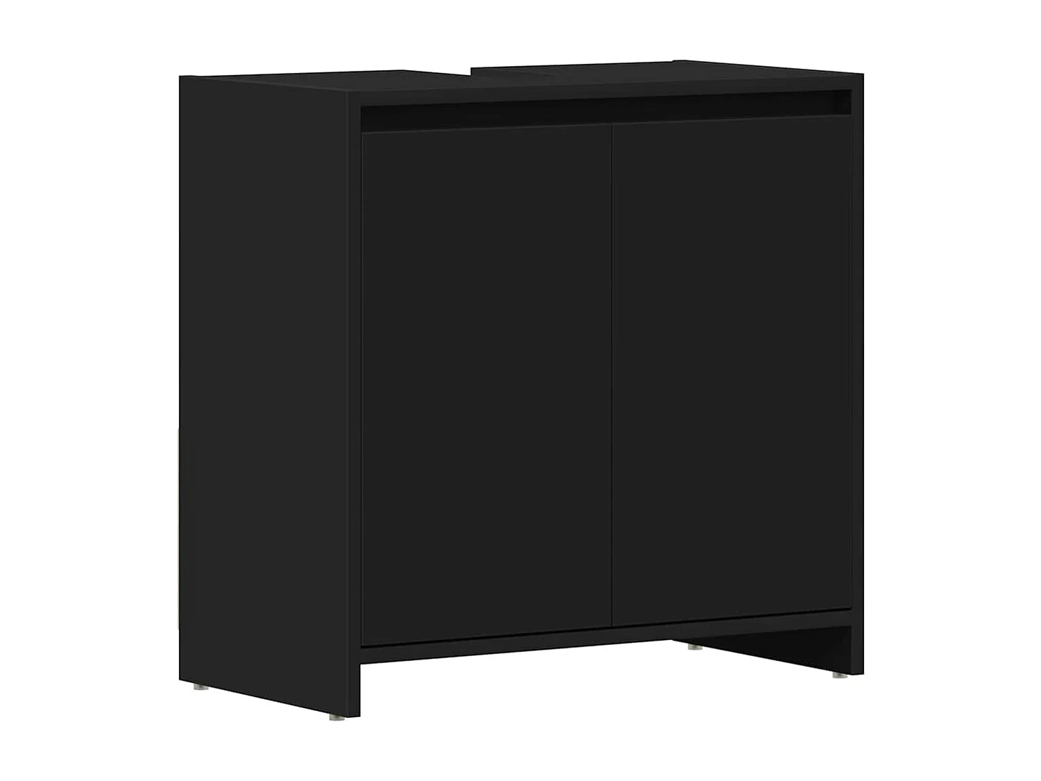Mueble de baño negro 60x33x61 cm Madera de ingeniería