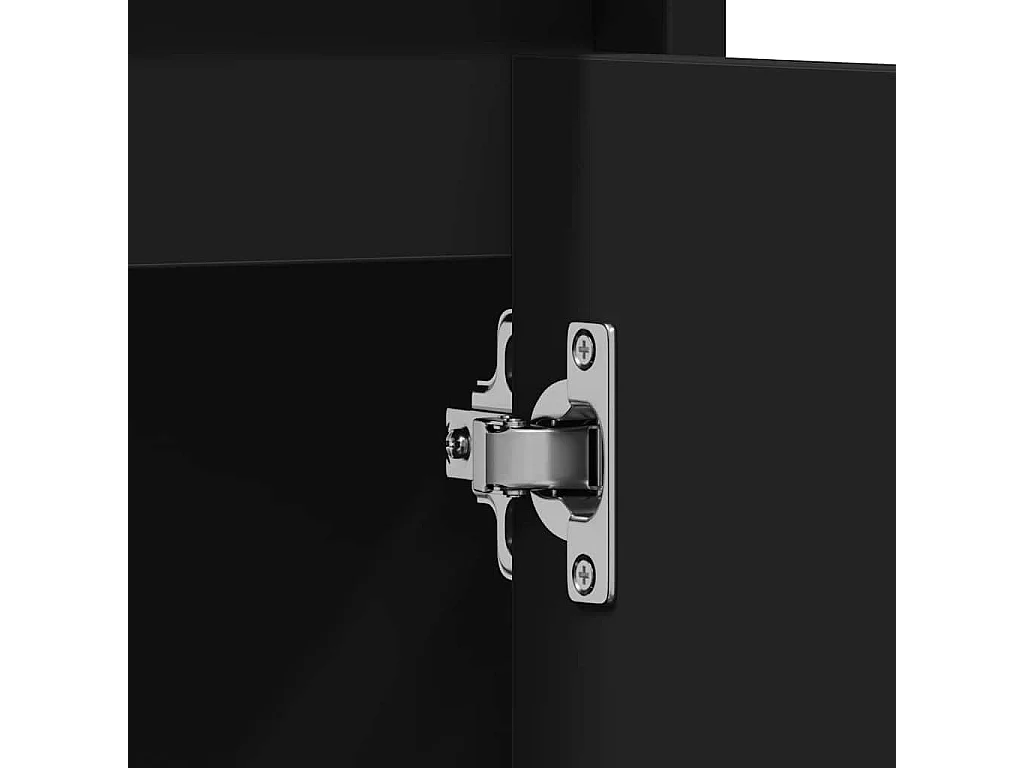 Mueble de baño negro 60x33x61 cm Madera de ingeniería