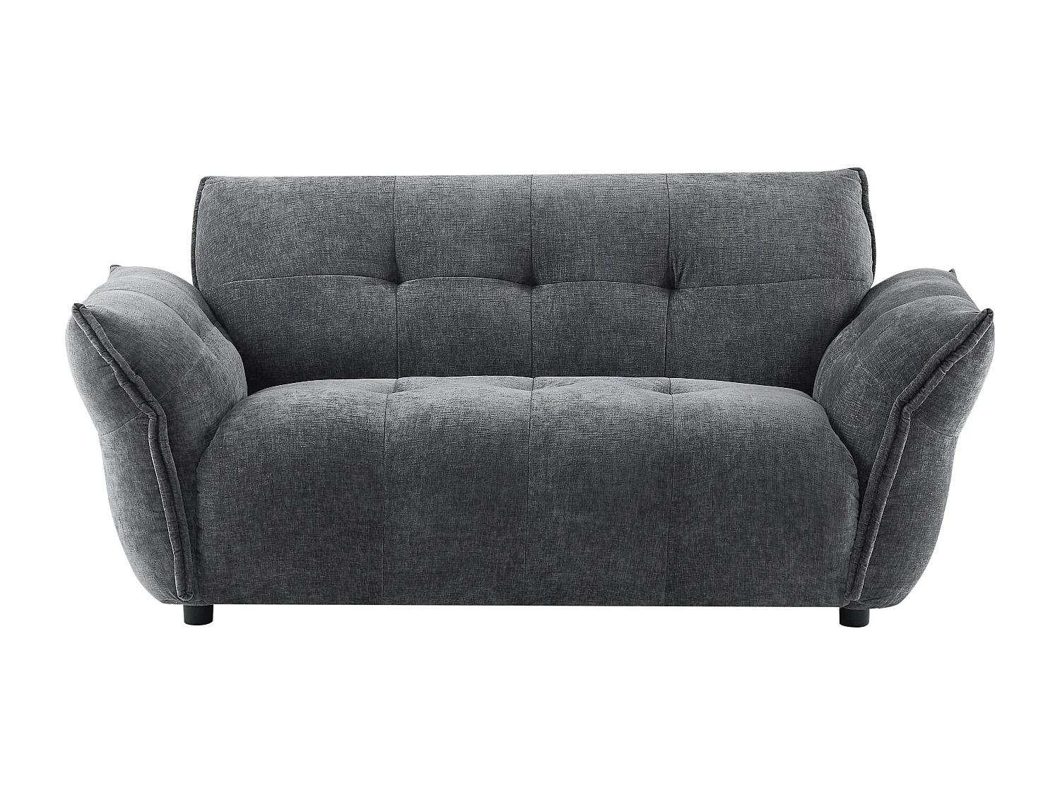 Canapé 3 places et 2 places en tissu chiné gris anthracite NAPIZO