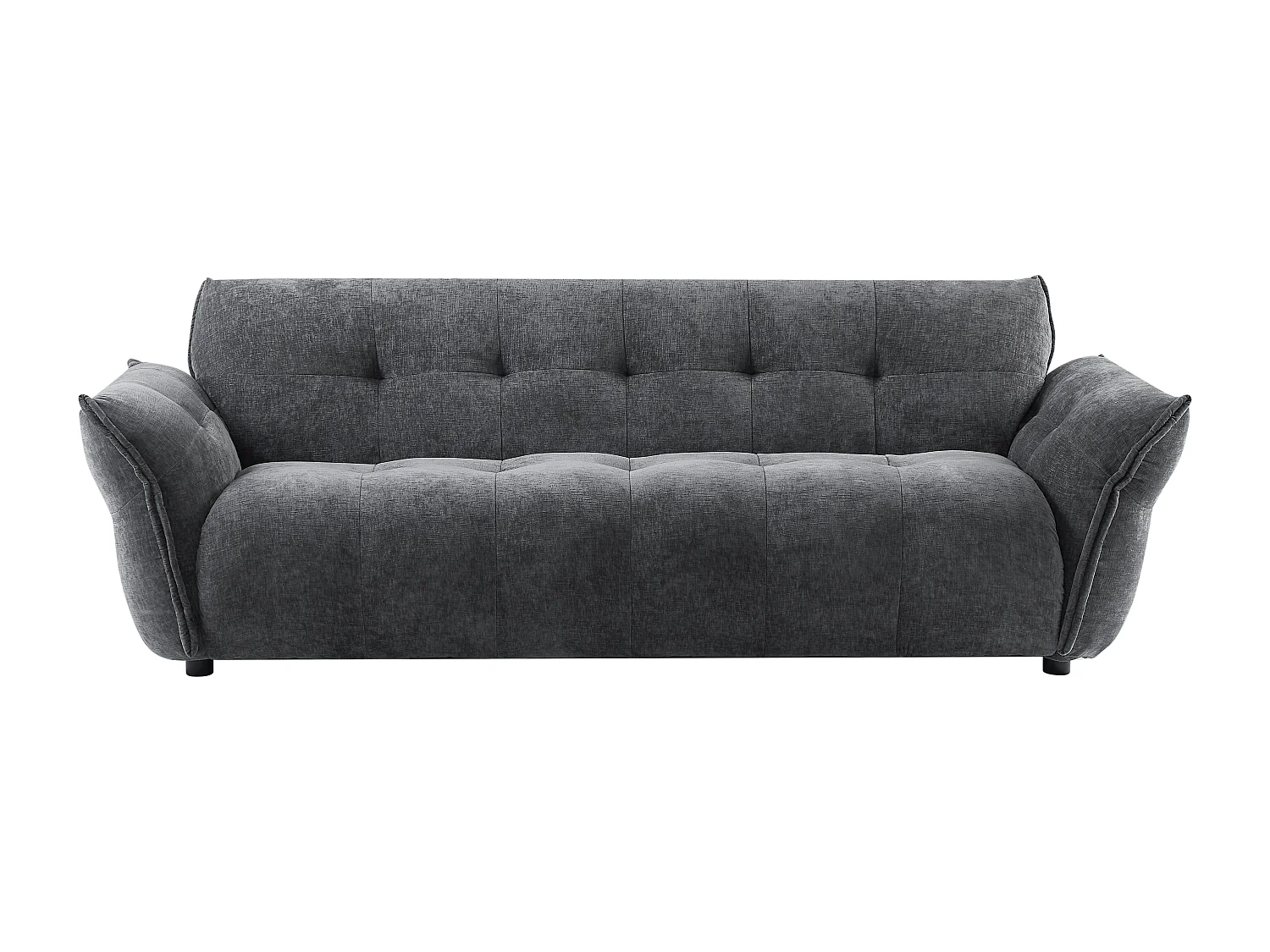 Canapé 3 places et 2 places en tissu chiné gris anthracite NAPIZO