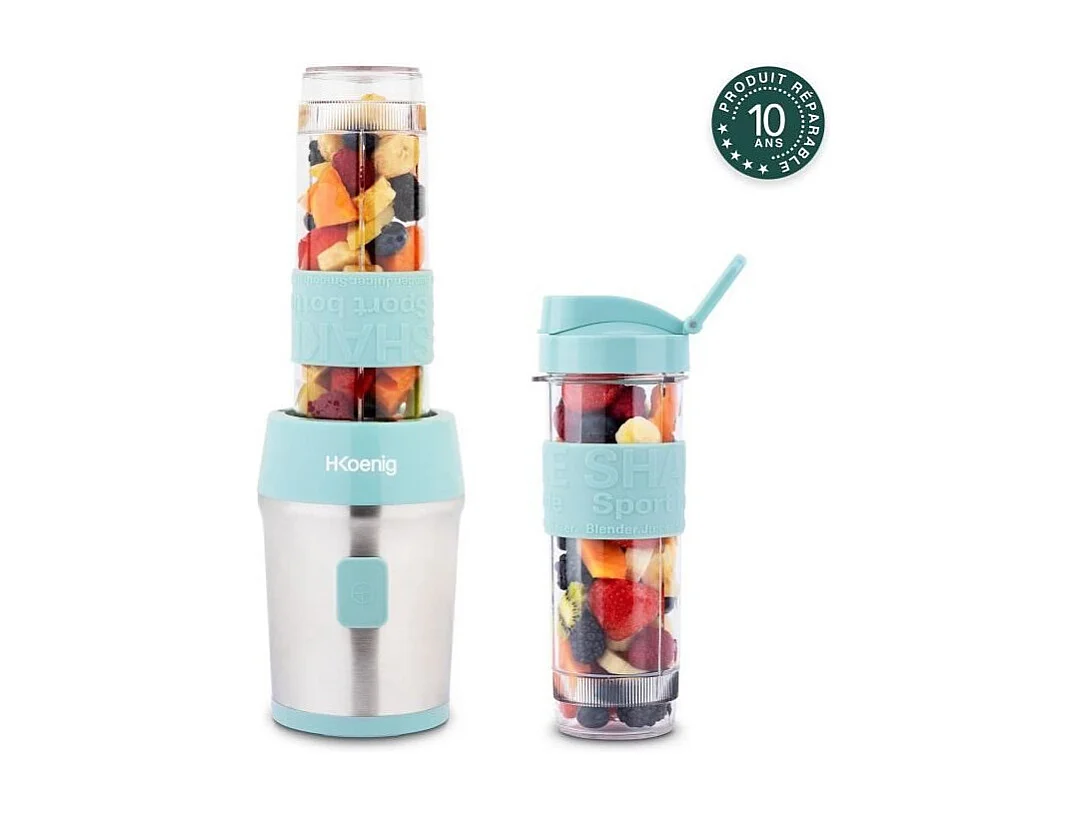 Mini blender - SMOO16 - 300 W - 570 mL - Bleu pastel - 2 gourdes incluses