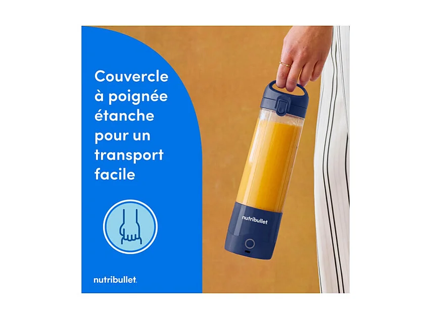 Batidora de vaso Nutribullet NBP003NBL portable azul 475 ml