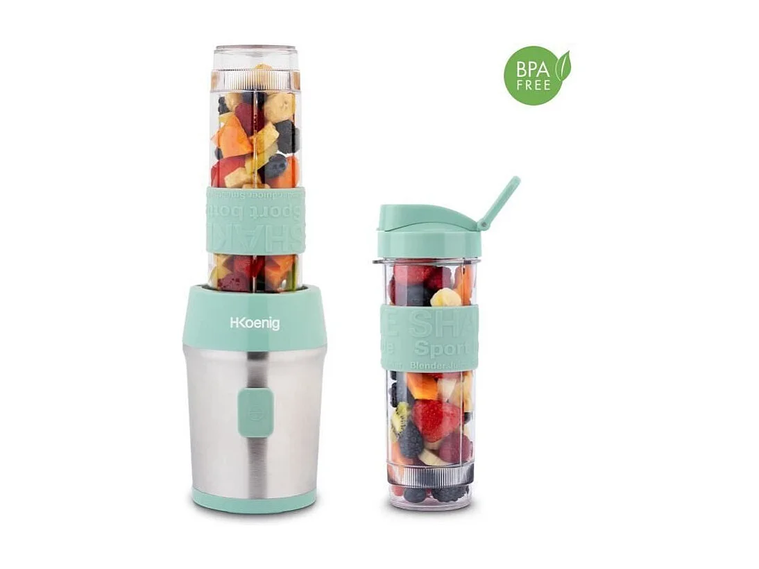 Mini blender - SMOO18 - 300 W - 570 mL - Vert pastel - 2 gourdes incluses