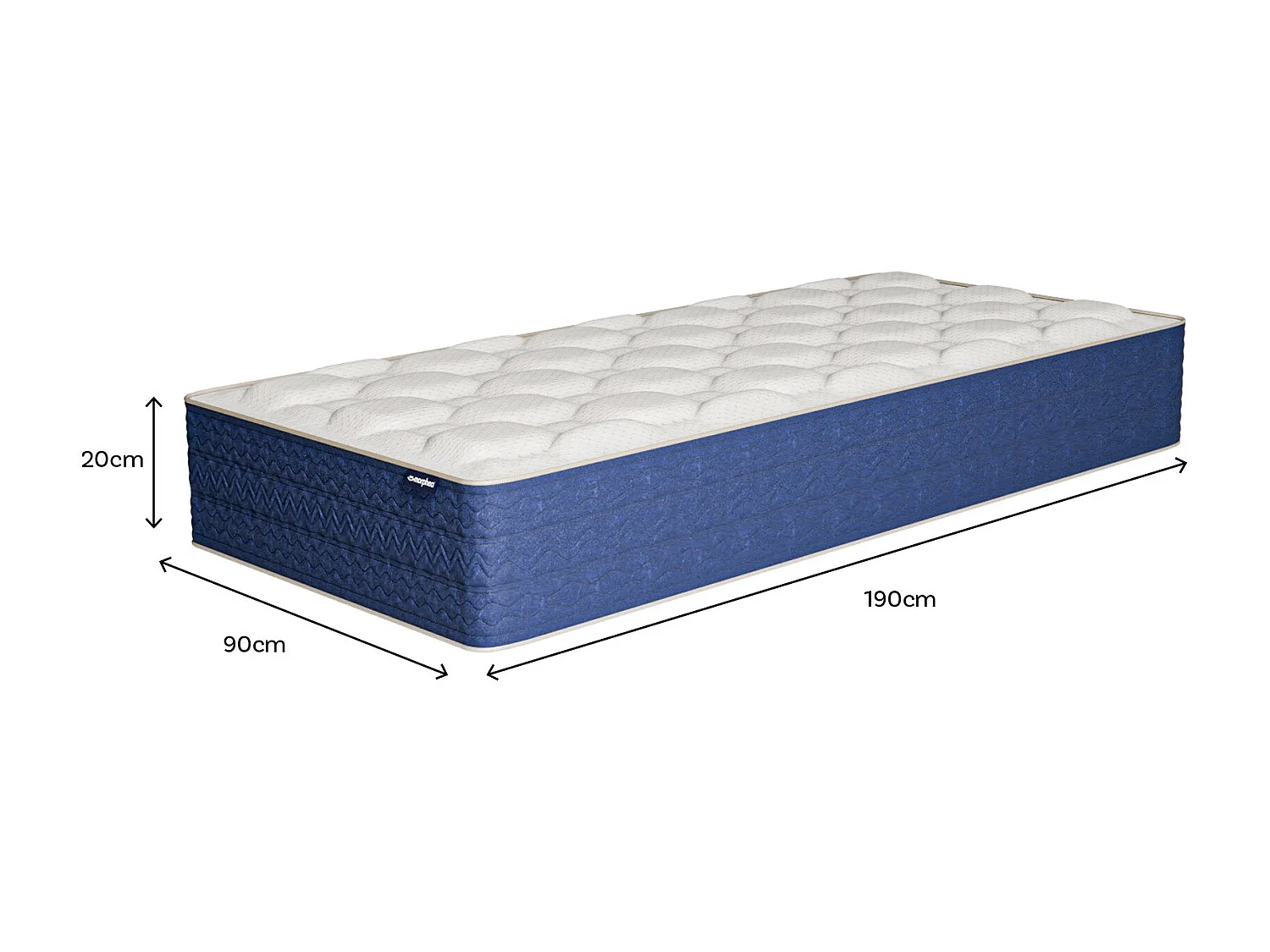 Matelas mémoire de forme 90x190cm épais 20cm Lumea One +