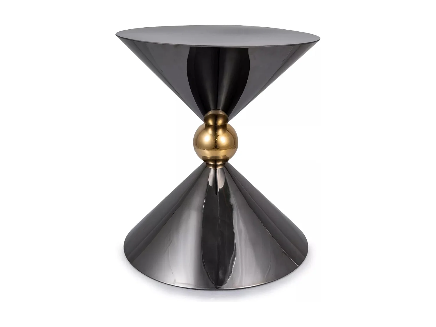 Table d'appoint Mira/Ronde/Métal/Noir et Or