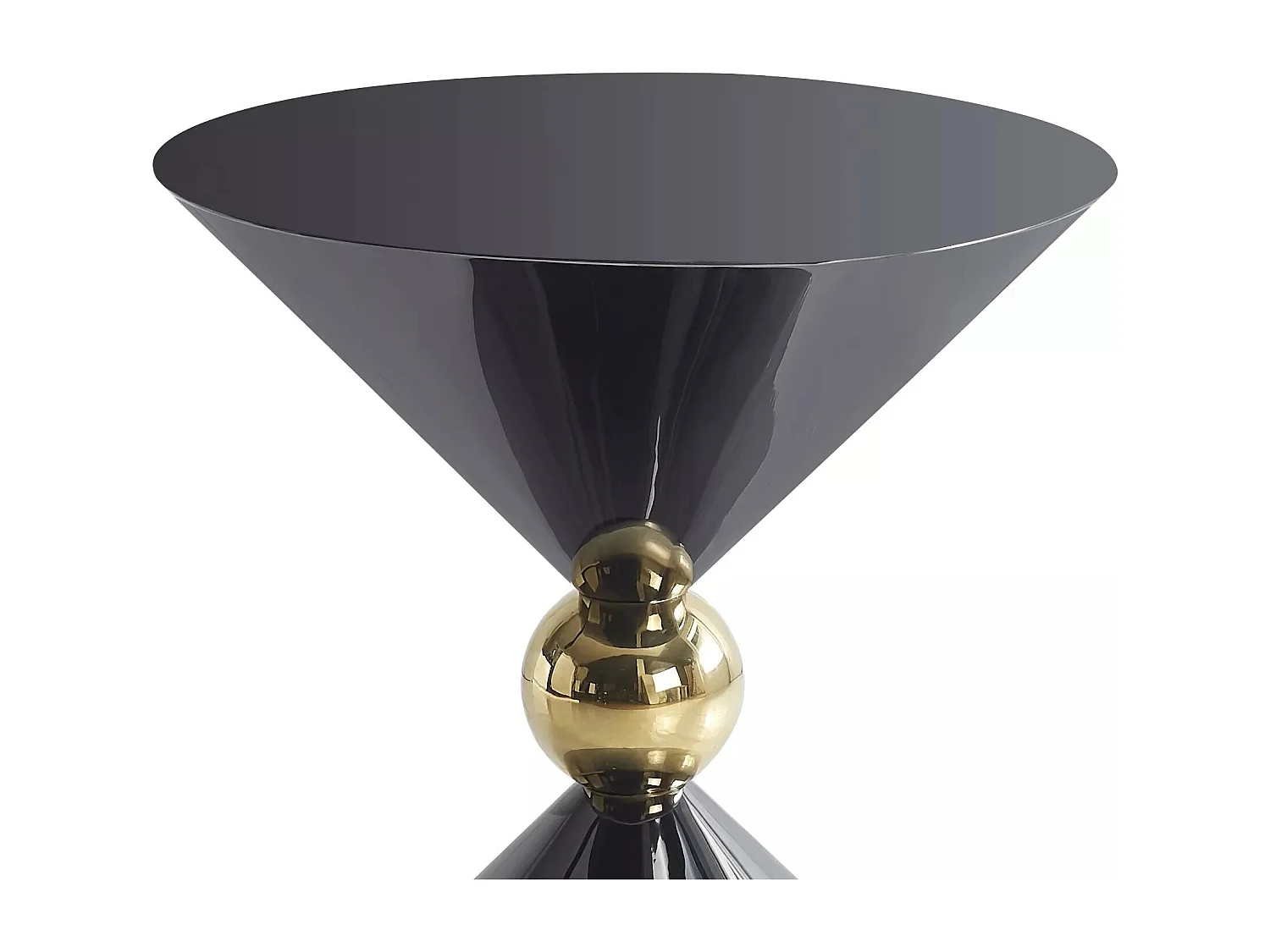 Table d'appoint Mira/Ronde/Métal/Noir et Or