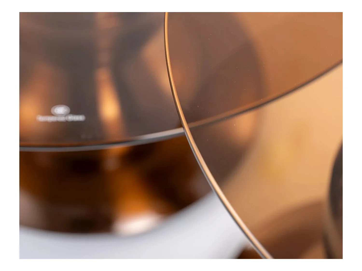 Ensemble de tables basses Mira/Ronde/Métal et verre/Marron