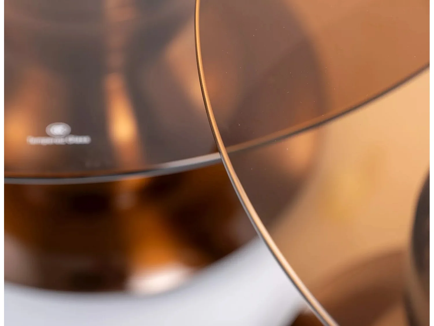 Ensemble de tables basses Mira/Ronde/Métal et verre/Marron